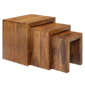 AMBA Side tables 3 pcs made of Indian solid sheesham wood