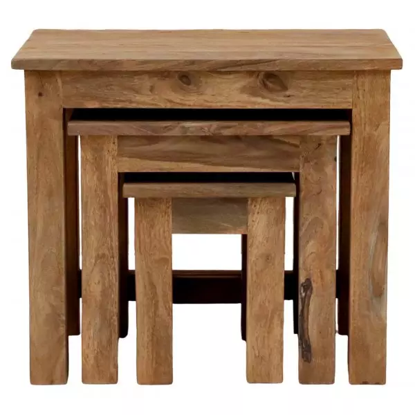 RAMI Side tables set of 3 Rami made of Indian solid sheesham wood - Image 5