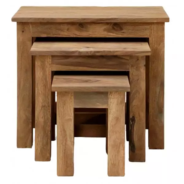 RAMI Side tables set of 3 Rami made of Indian solid sheesham wood - Image 3