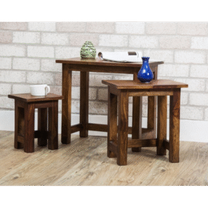 RAMI Side tables set of 3 Rami made of Indian solid sheesham wood