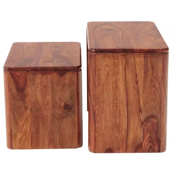 Tina Side tables set of 2 made of solid sheesham wood - Image 4