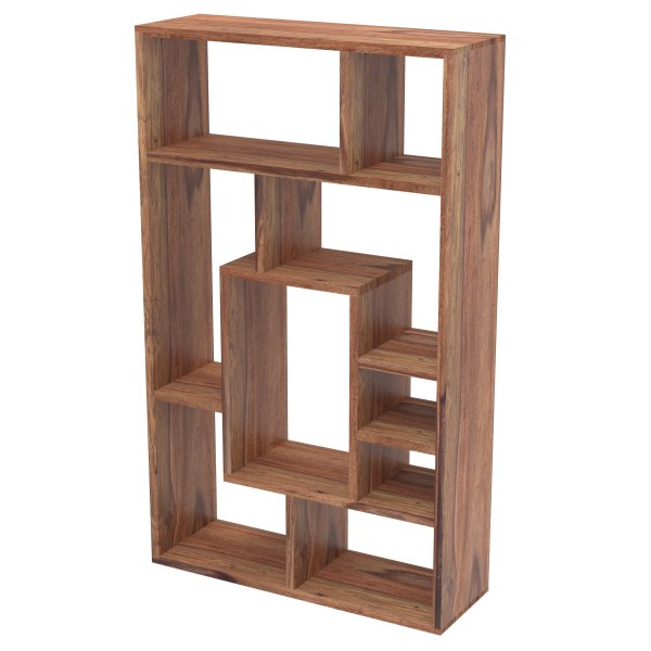 Rami Sheesham Wood Wide Room Divider Shelf | Solid Bookcase - Image 2