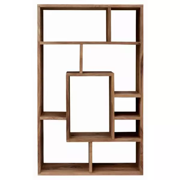 Rami Sheesham Wood Wide Room Divider Shelf | Solid Bookcase - Image 6