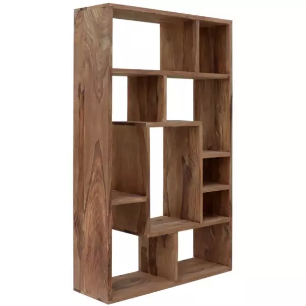 Rami Sheesham Wood Wide Room Divider Shelf | Solid Bookcase - Image 4