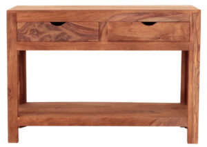 AMBA Solid Sheesham Wood Console Table | 110 × 35 × 76 cm | Natural Finish | Elegant Hall / Entry Accent Table