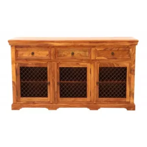 JALI Solid  (Sheesham) Wood Sideboard / Chest | 160 × 90 × 45 cm  Natural | Elegant Storage