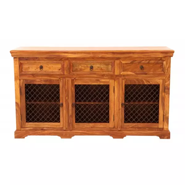 JALI Solid (Sheesham) Wood Sideboard / Chest | 160 × 90 × 45 cm Natural | Elegant Storage