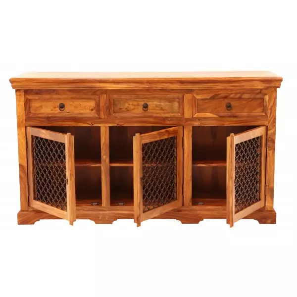 JALI Solid (Sheesham) Wood Sideboard / Chest | 160 × 90 × 45 cm Natural | Elegant Storage - Image 4