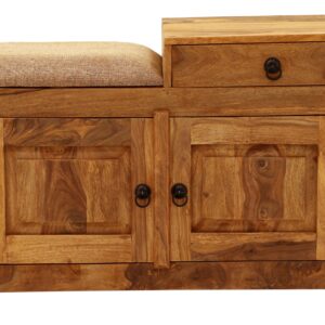 JALI Solid  Sheesham Wood Shoe Cabinet | 90 × 40 × 60 cm | Natural  | Elegant Hallway Storage