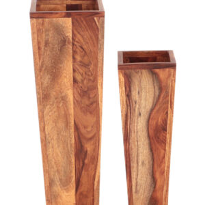 Flower pot Kali 2 pcs made of solid Indian rosewood