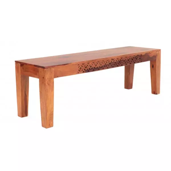 MIRASolid (Sheesham) Wood Bench / Dining Bench | 140 × 40 × 45 cm | Natural Finish | Sturdy Elegant Seating - Image 2