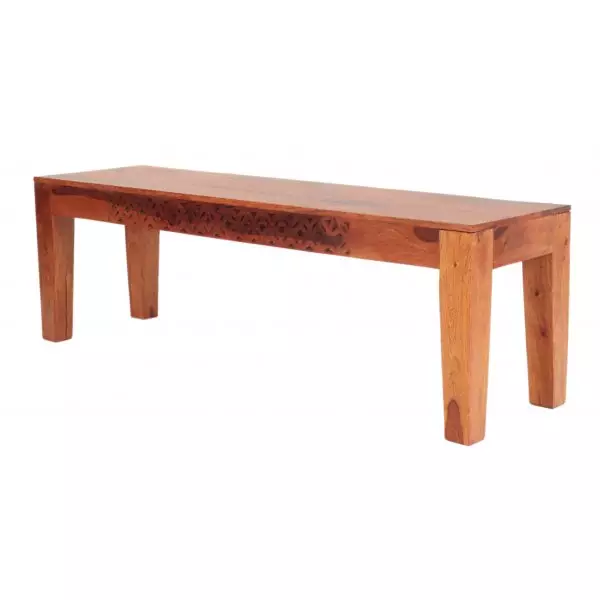 MIRASolid (Sheesham) Wood Bench / Dining Bench | 140 × 40 × 45 cm | Natural Finish | Sturdy Elegant Seating - Image 3