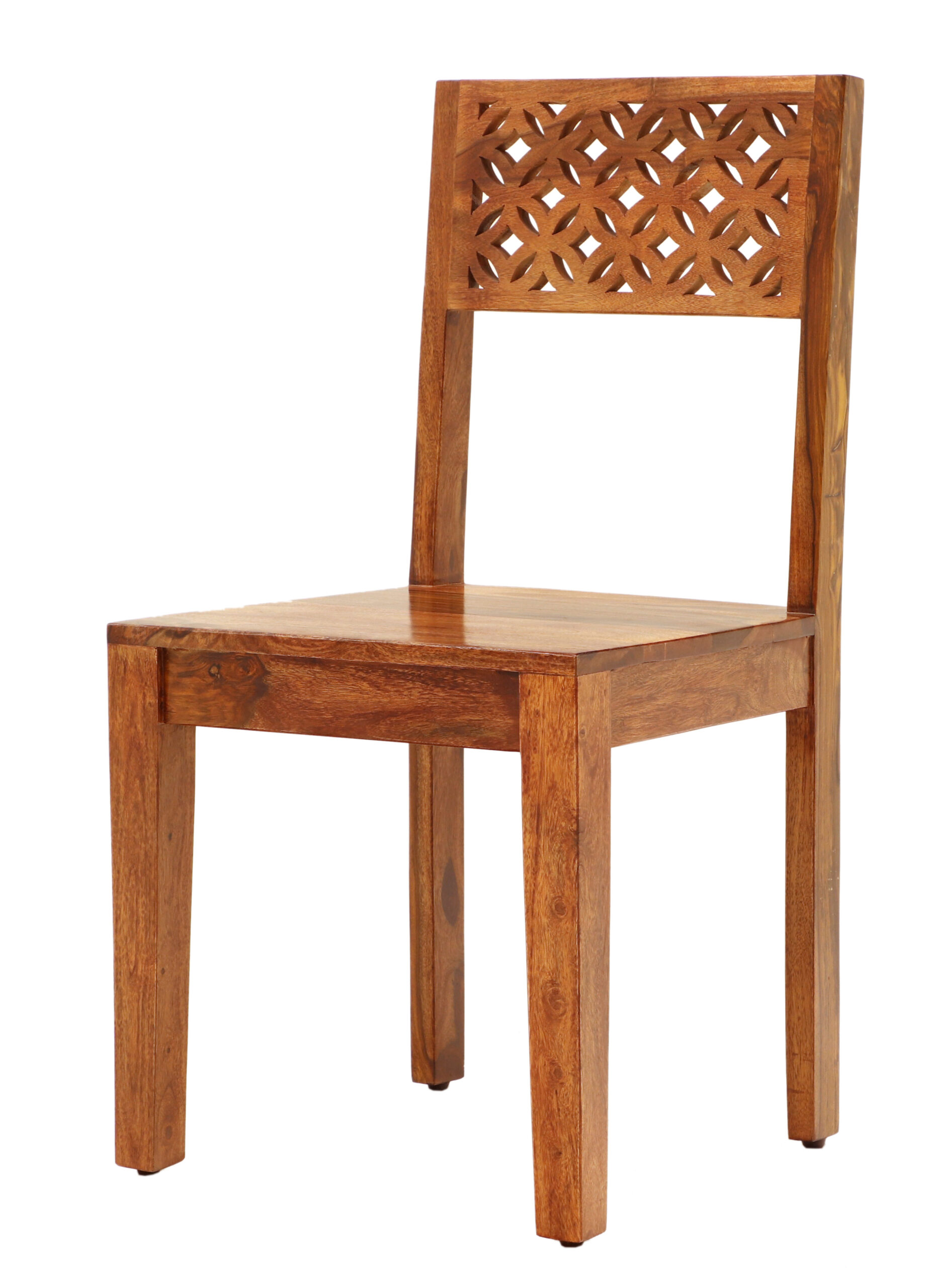 MIRA Solid Sheesham Wood Dining / Accent Chair | Natural | Sturdy Wooden Chair for Indian Interiors - Image 2