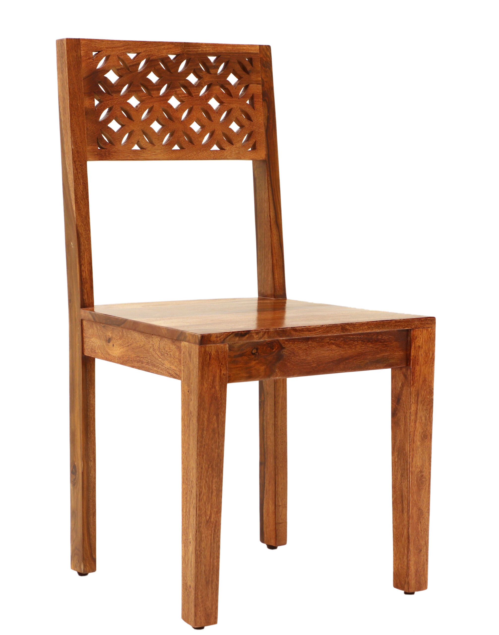 MIRA Solid Sheesham Wood Dining / Accent Chair | Natural | Sturdy Wooden Chair for Indian Interiors - Image 4
