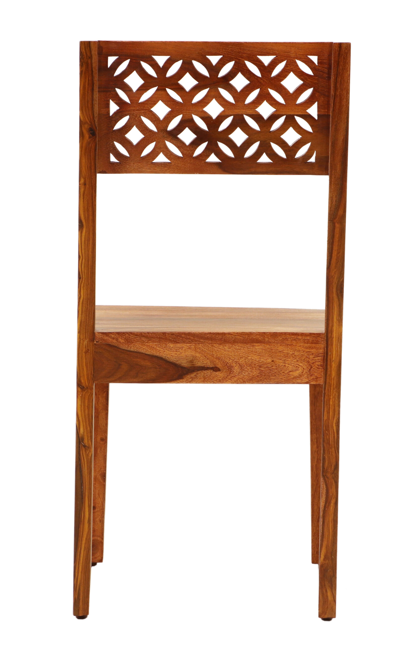 MIRA Solid Sheesham Wood Dining / Accent Chair | Natural | Sturdy Wooden Chair for Indian Interiors - Image 5