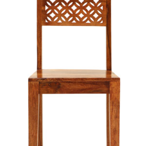 MIRA Solid Sheesham Wood Dining / Accent Chair | Natural | Sturdy Wooden Chair for Indian Interiors