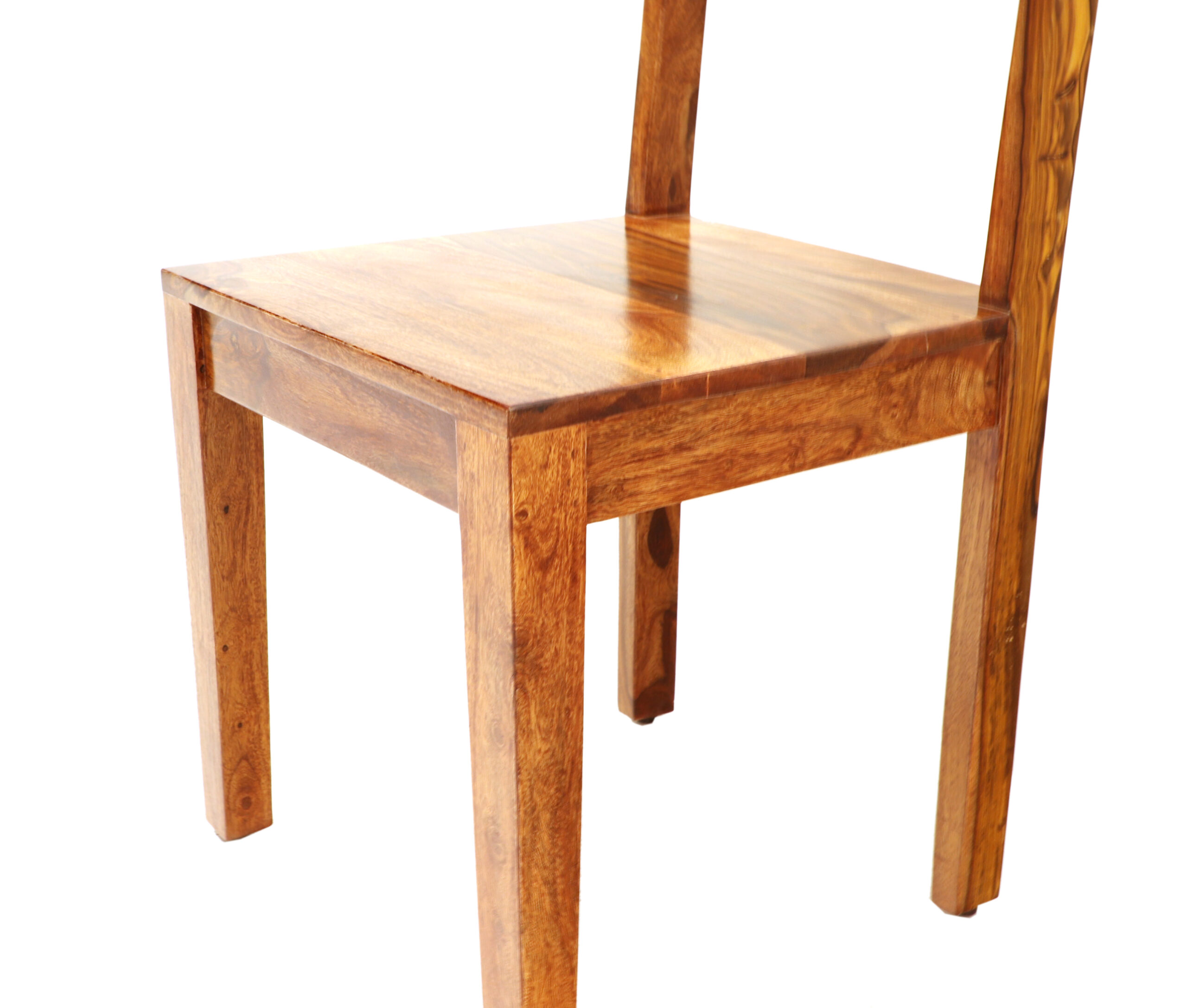MIRA Solid Sheesham Wood Dining / Accent Chair | Natural | Sturdy Wooden Chair for Indian Interiors - Image 6