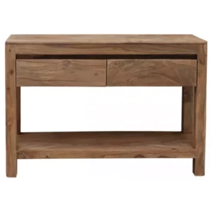 TINA Solid Sheesham Wood Console Table | 110 × 35 × 76 cm |Natural Finish | Elegant Hall / Entry Accent Table