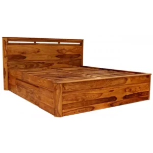 TINA Solid Sheesham Wood Bed Frame | 180 × 200 cm | Natural Finish | Sturdy & Elegant Master Bed