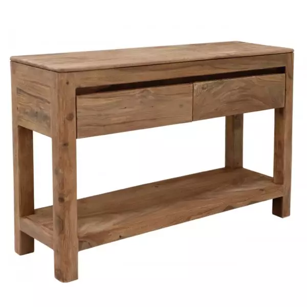 TINA Solid Sheesham Wood Console Table | 110 × 35 × 76 cm |Natural Finish | Elegant Hall / Entry Accent Table - Image 2