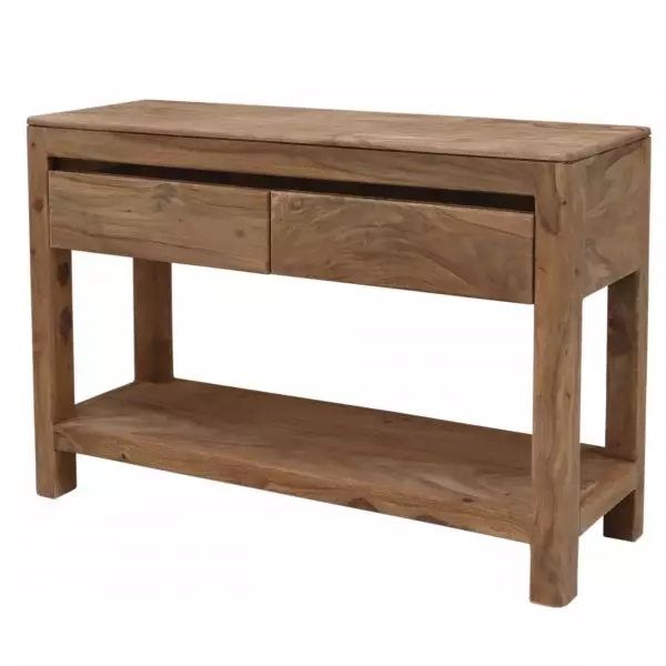 TINA Solid Sheesham Wood Console Table | 110 × 35 × 76 cm |Natural Finish | Elegant Hall / Entry Accent Table - Image 3