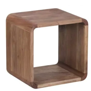 TINA Solid Sheesham Wood Wall Shelf | 35 × 22 × 35 cm | Natural Finish | Floating Wall Rack for Decor & Storage