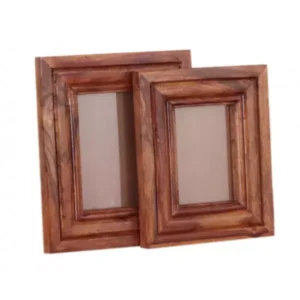 KALI Solid  (Sheesham) Wood Photo Frame Set (2 pcs) | 31 × 26 cm & 24 × 20 cm |  Natural Finish | Rustic Wall / Table Frames