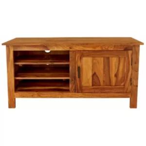 RAMI Solid Sheesham  Wood TV Cabinet | 120 × 45 × 60 cm | Natural Finish | Media Storage & Display