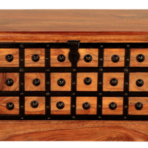 JALI Solid Sheesham Wood Storage Chest | 90 × 45 × 45 cm |  Natural Finish | Classic Wooden Trunk / Chest