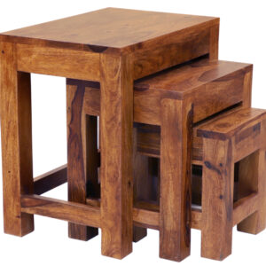 Kali side tables 3 pcs made of Indian solid sheesham wood