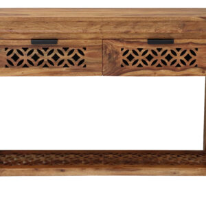 MIRA Solid Sheesham Wood Console Table | 110 × 35 × 76 cm | Natural Finish | Elegant Hall / Entry Accent Table