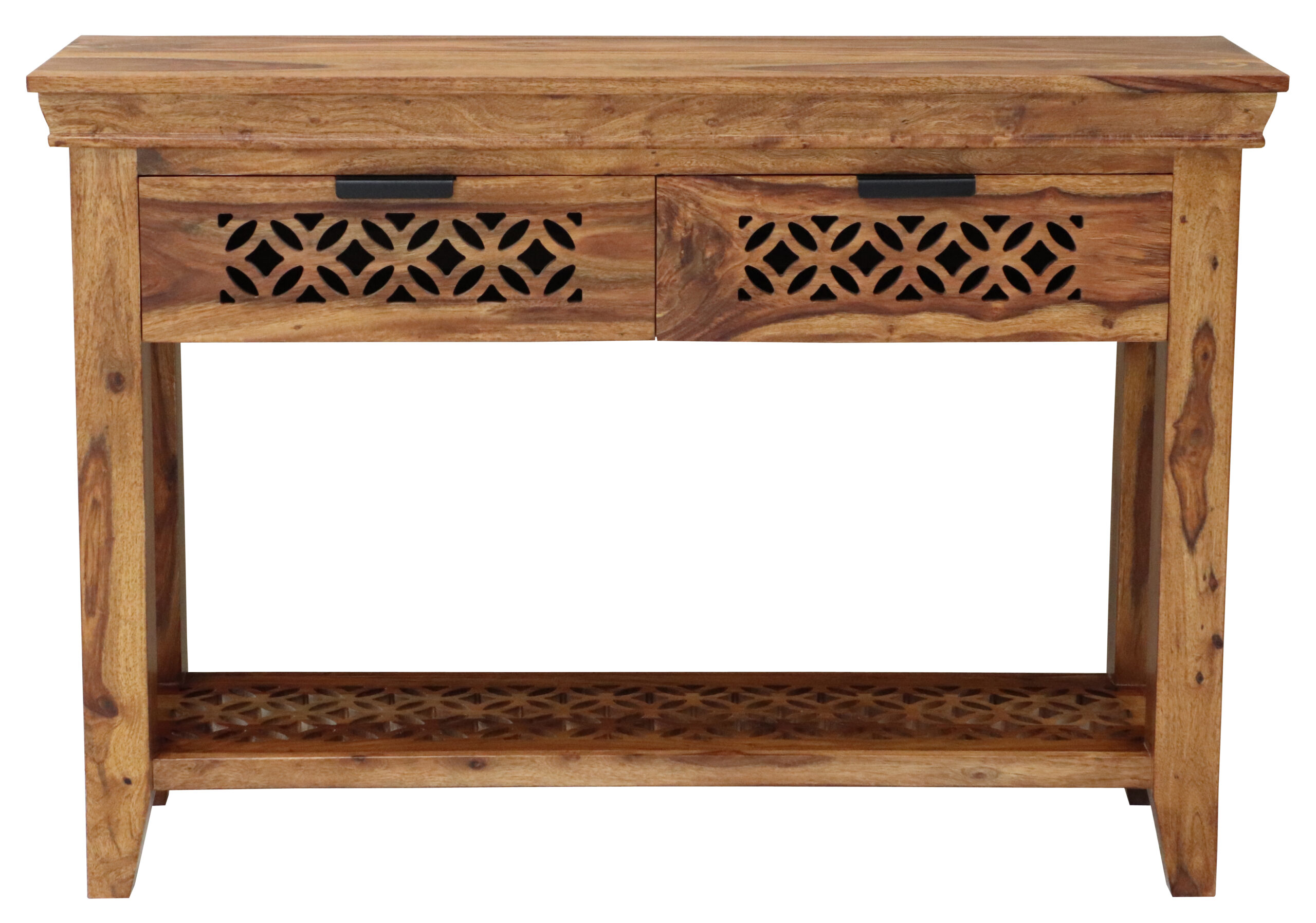 MIRA Solid Sheesham Wood Console Table | 110 × 35 × 76 cm | Natural Finish | Elegant Hall / Entry Accent Table