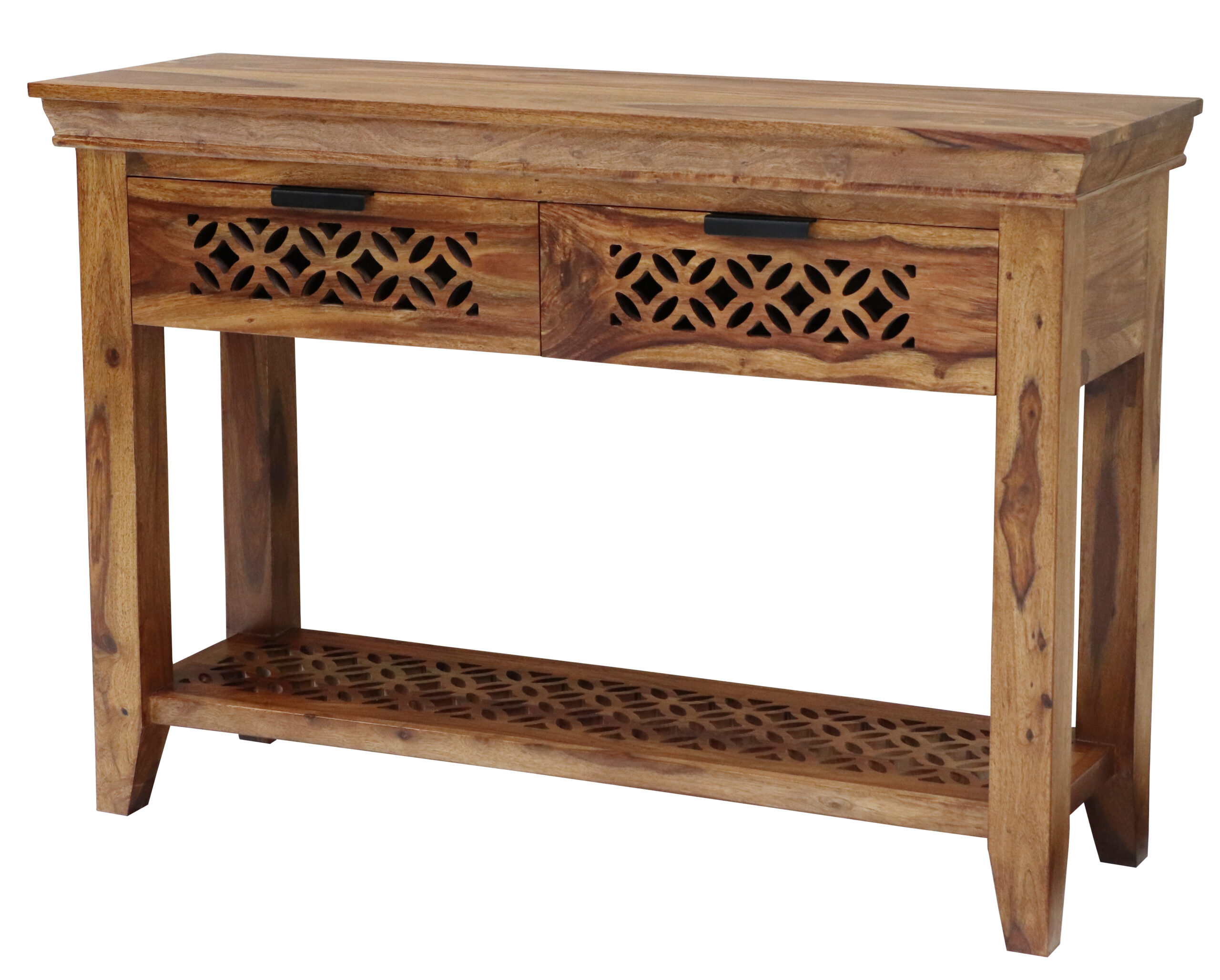 MIRA Solid Sheesham Wood Console Table | 110 × 35 × 76 cm | Natural Finish | Elegant Hall / Entry Accent Table - Image 3