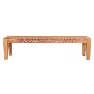 MIRA 175 × 40 cm Solid Indian (Sheesham) Wood Bench Rustic Wooden Dining / Entry Bench,Natural Finish
