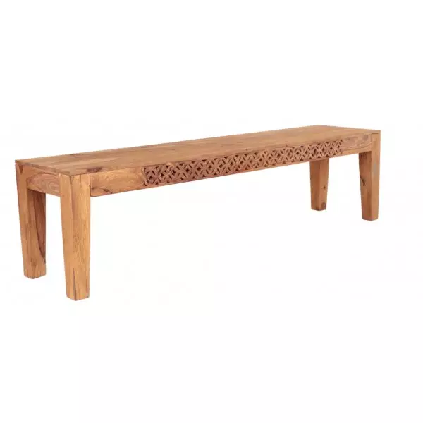 MIRA 175 × 40 cm Solid Indian (Sheesham) Wood Bench Rustic Wooden Dining / Entry Bench,Natural Finish - Image 2