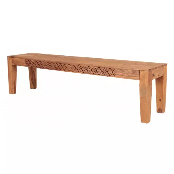 MIRA 175 × 40 cm Solid Indian (Sheesham) Wood Bench Rustic Wooden Dining / Entry Bench,Natural Finish - Image 3