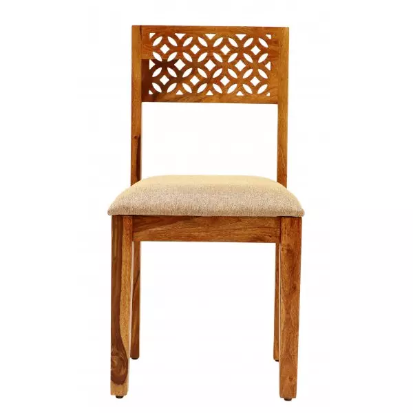 MIRA Solid (Sheesham) Wood Chair with Padded Seat Dining / Accent Chair, Natural Finish - Image 2
