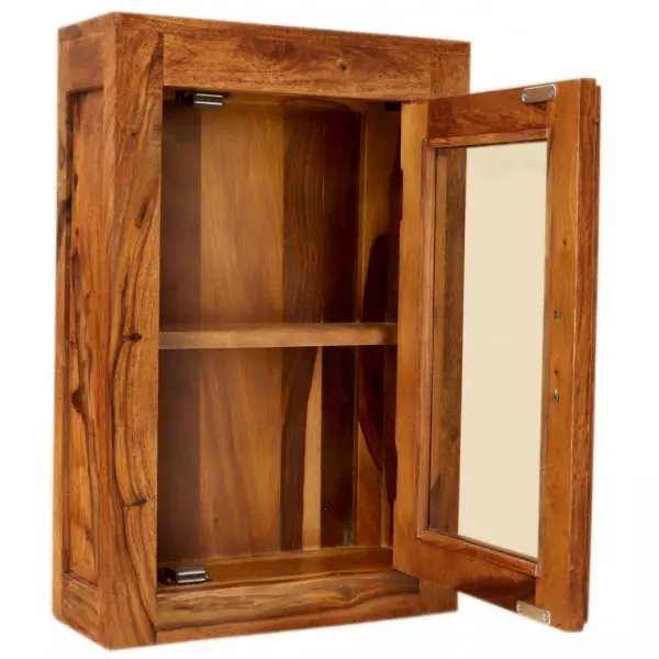 Nela Wall cabinet for bathroom 40x60x15 made of Indian solid sheesham wood - Image 4
