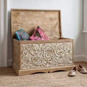 Sita chest 90x45x45 made of Indian solid mango wood