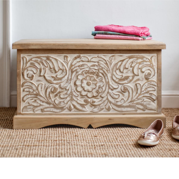 Sita chest 90x45x45 made of Indian solid mango wood - Image 2