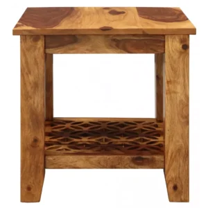 MIRA 45×45×45 cm Solid Indian (Sheesham) Wood Side/ End Table Solid Wood Accent Table,Natural Finish