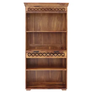 MIRA 90×180×35 cm Solid India (Sheesham) Wood Bookshelf Tall Wooden Bookcase / Storage Shelf,Natural Finish