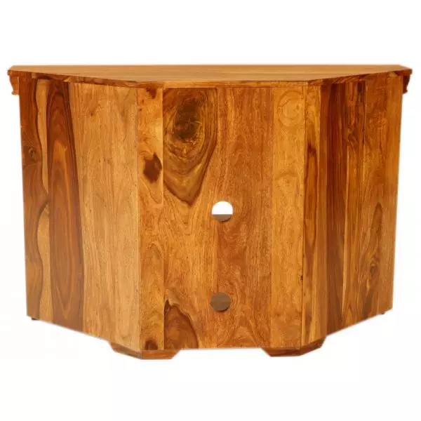 MIRA 110×70×50 cm Solid Indian (Sheesham) Wood Corner/TV Table Natural Finish - Image 4