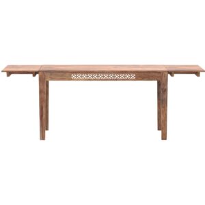 MIRA 140→220 cm Extendable Solid Indian(Sheesham) Wood Dining Table – Extendable Rectangular Table, Premium Solid-Wood Finish, Family / Large Dining Use