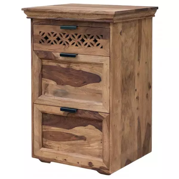 MIRA 60×90×45 cm Solid Indian (Sheesham) Wood Cabinet / Storage Cupboard Compact Wooden Cabinet, Natural-Finish - Image 3