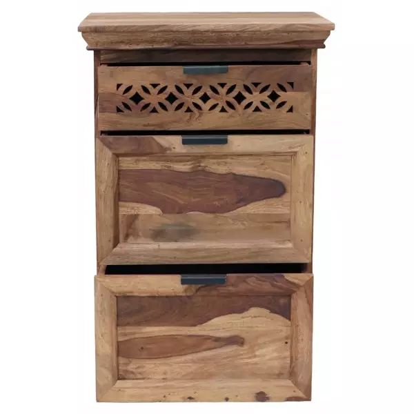 MIRA 60×90×45 cm Solid Indian (Sheesham) Wood Cabinet / Storage Cupboard Compact Wooden Cabinet, Natural-Finish - Image 4