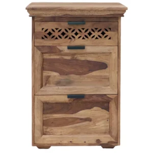 MIRA 60×90×45 cm Solid Indian (Sheesham) Wood Cabinet / Storage Cupboard  Compact Wooden Cabinet, Natural-Finish