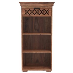 MIRA 60×120×45 cm Solid Indian(Sheesham) Wood Bookshelf  Compact Wooden Bookcase / Storage Shelf / Natural Finish