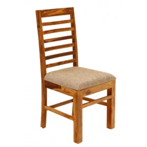 RAMI Solid (Sheesham) Wood Chair with Padded Seat 100% Hardwood Dining / Accent Chair, Natural Finish