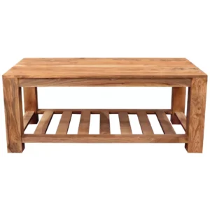 RAMI 110×45×60 cm Solid Indian (Sheesham) Wood Coffee / Centre Table – Elegant Solid-Wood Living Room Table,Natural Finish